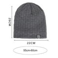 thumbnail image 3 of YAOBAMM Bonnet Homme Tricoté Bonnet d'Hiver Ample Résistant au Froid Couleur Unie Chaud Épais Peluche Douce Décorative, 3 of 5