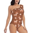 thumbnail image 3 of Honeii Cute Poodle Dog for women's one-piece swimsuit featuring a chic one-shoulder design experience elegance and style in the water-Medium, 3 of 6
