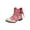 Red, variant on Women's Lace-up Style Leather Loafers with Ankle Boots