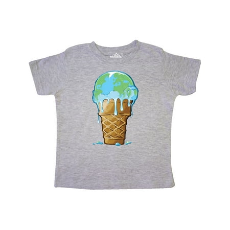 

Inktastic Melting Earth Ice Cream Cone Gift Toddler Boy or Toddler Girl T-Shirt