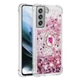 thumbnail image 2 of Funda para Samsung Galaxy S21 FE 5G con Brillo Líquido Flotante, Purpurina, Parachoques y Anillo Giratorio Soporte, 2 of 5
