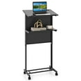 thumbnail image 1 of Costway 1 PCS Mobile Lectern Podium Height Adjustable Rolling Laptop Cart Sturdy Metal Frame, 1 of 9