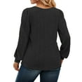 thumbnail image 2 of NISVIYA Women Tunic Tops Square Neck Blouse Long Puff Sleeves Shirts Loose Fit Sweater Casual Tops Fall Fashion, 2 of 5
