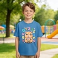 thumbnail image 2 of XEGLSBU Girls Shirts Size 8 Cute Kids Graphic Print Short Sleeve T Shirt Casual Crew Neck Tee for Girls Boys Youth Blend Top Light Blue Size 2-3 Years, 2 of 6