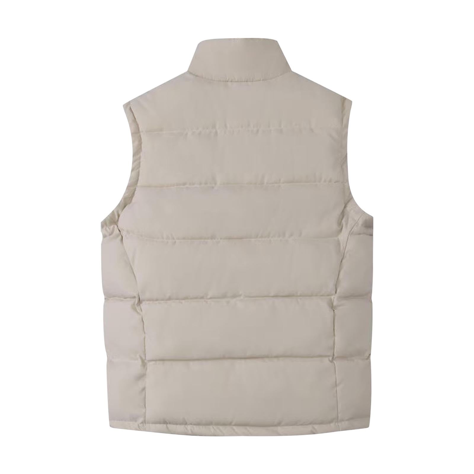 JGGSPWM Women's Lightweight Breathable Travel Hiking Waistcoat Jacket Spring Fall Sleeveless Comfy Coat Outwear Work Vest Beige M