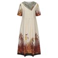 thumbnail image 4 of Azrian Clearance,Womens Plus Size Dress,Fashion Women Casual Sexy V-Neck Printing Summer Short Sleeve Pockets Dress Best Sell in 2023, 4 of 6