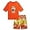 Neon Orange Dino, variant on Big Chill Boys Rash Guard Swim Set - Short Sleeve Rash Guard Swim Shirt & Swim Trunks (6-14)