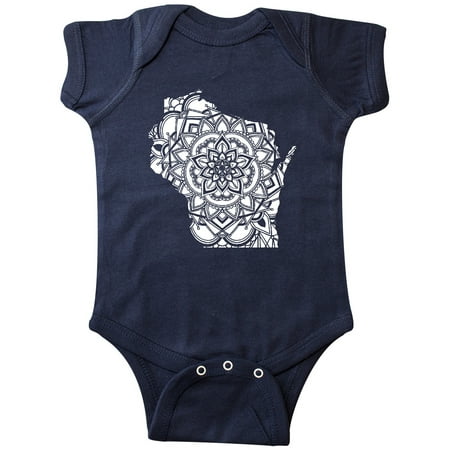 

Inktastic Wisconsin Silhouette Mandala Gift Baby Boy or Baby Girl Bodysuit