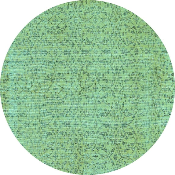 Ahgly Company Indoor Round Abstract Light Blue Contemporary Area Rugs, 3' Round