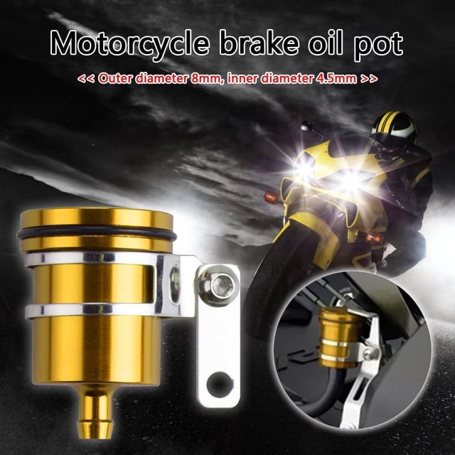Taza De Fluido Depósito de líquido de frenos universal para motocicleta, tanque de embrague, copa de líquido de aceite (dorado)