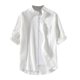 thumbnail image 3 of Camisas de Manga Corta para las Mujeres Turndown Cuello Botón Sólido Blusa, Casual Y Elegante Hombre Manga Corta Botón Abajo Camisas, 3 of 6