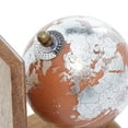 thumbnail image 5 of DecMode 6" Globe Brown Wood Bookends (Set of 2), 5 of 9