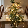 thumbnail image 2 of Guvpev 2Pcs Fairy Light Eucalyptus Leaf Garlands, 6FT Artificial Olive Vine Garland with 96 Warm White LED Lights, Spring Greenery Garlands for Mantel, Table, Wall, Indoor Outdoor Seasonal Decor, 2 of 8