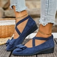 thumbnail image 4 of Domuza Womens Mary Jane Shoes Slip on Dressy Ballet Shoes for Women 2026 New Vintage Non-Slip Shoes for Casual Work Office Blue 8（EU-40）, 4 of 7