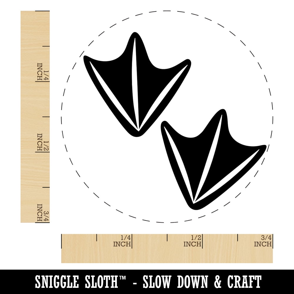 Duck Tracks Footprints Self-Inking Rubber Stamp Ink Stamper - Fuchsia Ink - Small 3/4 Inch