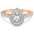 thumbnail image 4 of IGI Certified 5 Carat Pear Shape Lab Grown Diamond Engagement Ring | 14K Rose Gold | Rising Sun Halo Lab Diamond Ring | FG-VS1-VS2 Quality Friendly Diamonds, 4 of 6