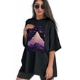 thumbnail image 3 of Plus Size Shirt for Women Black Tops for Women Oversized Short Sleeves Shirt for Women Mountain T Shirt Crewneck Shirt for Women L, 3 of 5