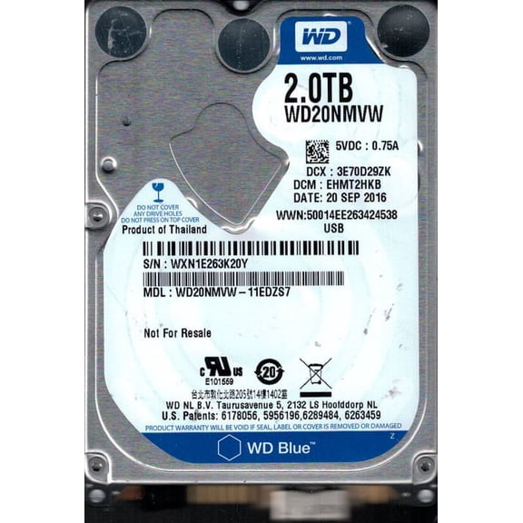 WD20NMVW-11EDZS7 DCM: EHMT2HKB WXN1E Western Digital 2TB