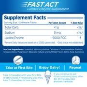 (3 pack) Lactaid Fast Act Lactose Relief Chewables, Vanilla, 32 Packs of 1 Count