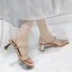 thumbnail image 4 of Sandalias tejidas de tacón medio para mujer con punta abierta y uso exterior casual Wmkox8yii  nm3034, 4 of 4
