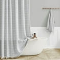 thumbnail image 7 of ATJIA Boho Farmhouse Shower Curtain Ultra Thick Cotton Linen Rustic Country Bathroom Shower Curtains Set Modern Bohemian, 7 of 7