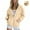 Khaki, variant on Women's Solid Color with Ear Hat Fashionable Loose Casual Long Sleeve Drop Shoulder Sweatshirt, Cute Pullover Hoodie with Animal Ears for Lounge and Home, Soft and Comfortable Fabric