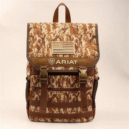 Ariat A4600005156 Embroidered USA Flag Backpack, Camo - 18.50 x 12.50 x 6 in.