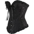 thumbnail image 6 of Women Lace Off Shoulder Corset Bustier Boned Overbust Corset Bodyshaper Lingerie Top, 6 of 6