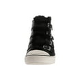thumbnail image 3 of Ash Valko Black Fur Lined Buckle Strap High Top Sneakers Ankle Leather Bootie (Black/Black, 7), 3 of 6