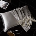 thumbnail image 2 of DISANGNI 100% Mulberry Silk Silk Pillowcase, Used for Hair and Skin, Envelope Type, Silk on one Side and Tencel on The Other Side, 1pc (Light Grey, 1 pc, Standard Size 20"x26"), 2 of 8