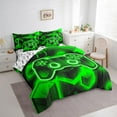 thumbnail image 3 of Erosebridal Video Game Bedding Sets Twin Size,Green Black Comforter Sets with Sheets,Geometric Gamepads Bed in a Bag Twin size,Breathable Gaming Room Decorative,Reversible,7-Piece, 3 of 6