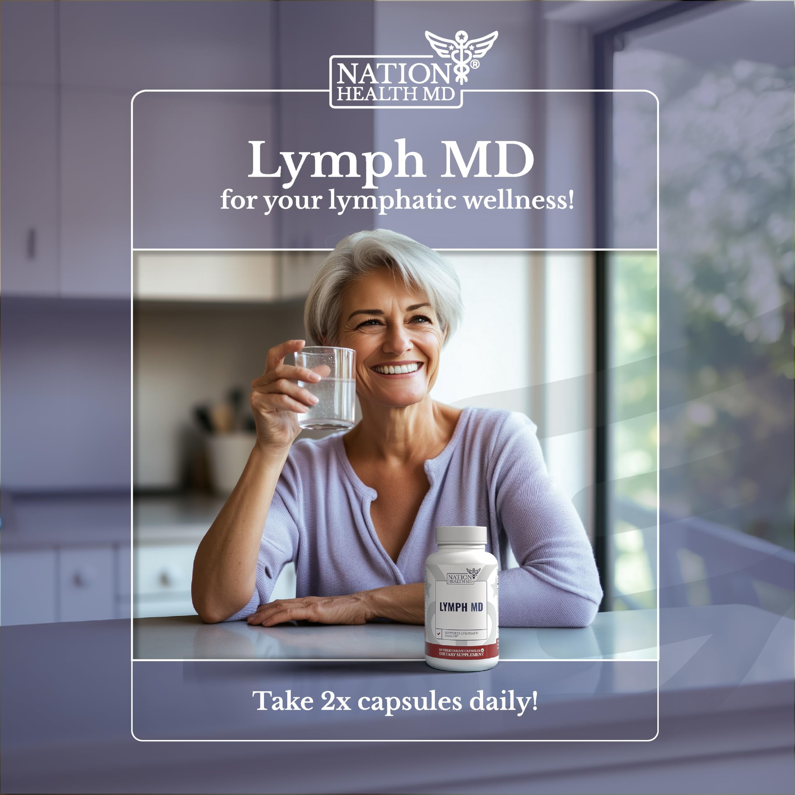 Nation Health MD Lymph MD - Lymphatic System Support Supplement, 3 Bottles