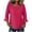 Hot Pink, variant on Womens Flare Cuff Tops Square Neck Three Quarter Sleeve Cotton Linen T Shirts Daily Loose Fit Casual Summer Blouses Purple 2XL