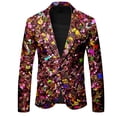 thumbnail image 4 of oqasdz Mens Blazer Sequin Print Long Sleeve Jacket Modern Tuxedo Alternative Casual Lightweight Sport Coat Daily Formal Outdoor Activities, 4 of 4