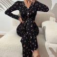 thumbnail image 7 of BRGZLK Womens Cute Long Sleeve Pajama Set Casual Floral Print Ribbed Top and Pants Sleepwear 2 Piece Pjs, 7 of 7