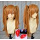 thumbnail image 1 of Anime EVA Asuka Langley Soryu Long Orange With 2 Ponytail Clips Heat Resistant Hair Cosplay Costume Wig + Headwear Haripin heqiyong LED, 1 of 2