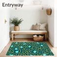 thumbnail image 3 of ODIKA 3'x5' Machine Washable Non-Slip Area Rug, Charming Flounder with Nautical Rope and Bubble Accents High Traffic Rug with Pad, Blue, 706985, 3 of 8