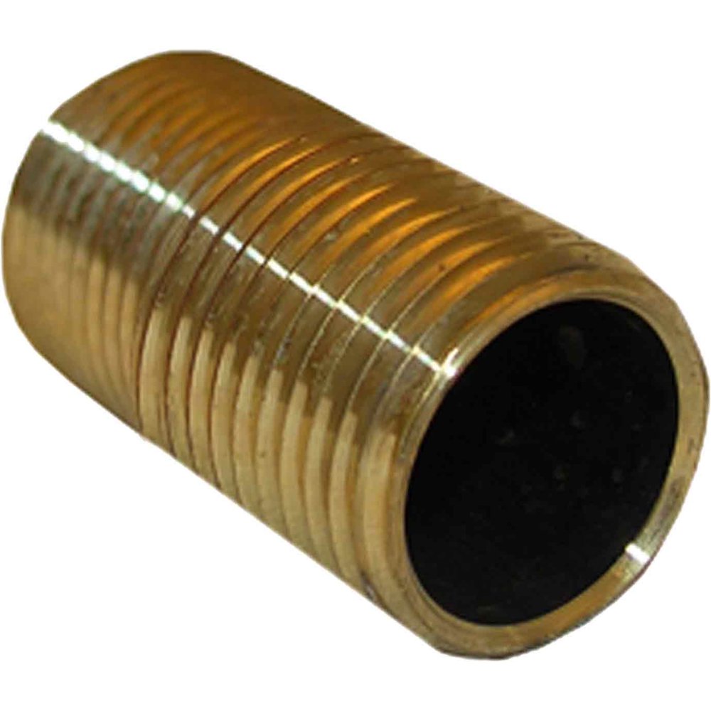 179441 1/2Inch by Close Yellow Brass Pipe Nipple, Made with a solid
