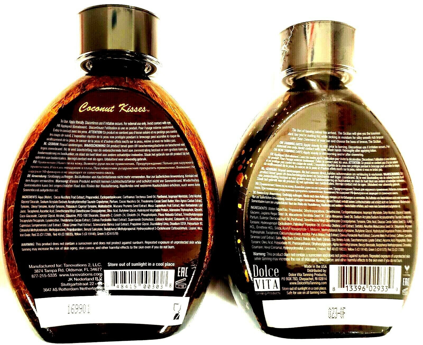 The Sicilian 200x Double Dark Black Bronzing Self Tanner & Coconut Kisses Tanning Lotion