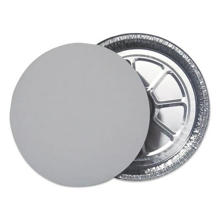 

DurablePak DPKL290500 9 in. Flat Foil Board Lids for Round Containers Silver