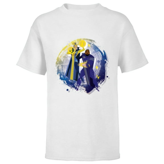 Marvel Eternals Stylized Cartoon Phastos and Ajak - Short Sleeve T-Shirt for Kids - Customized-White