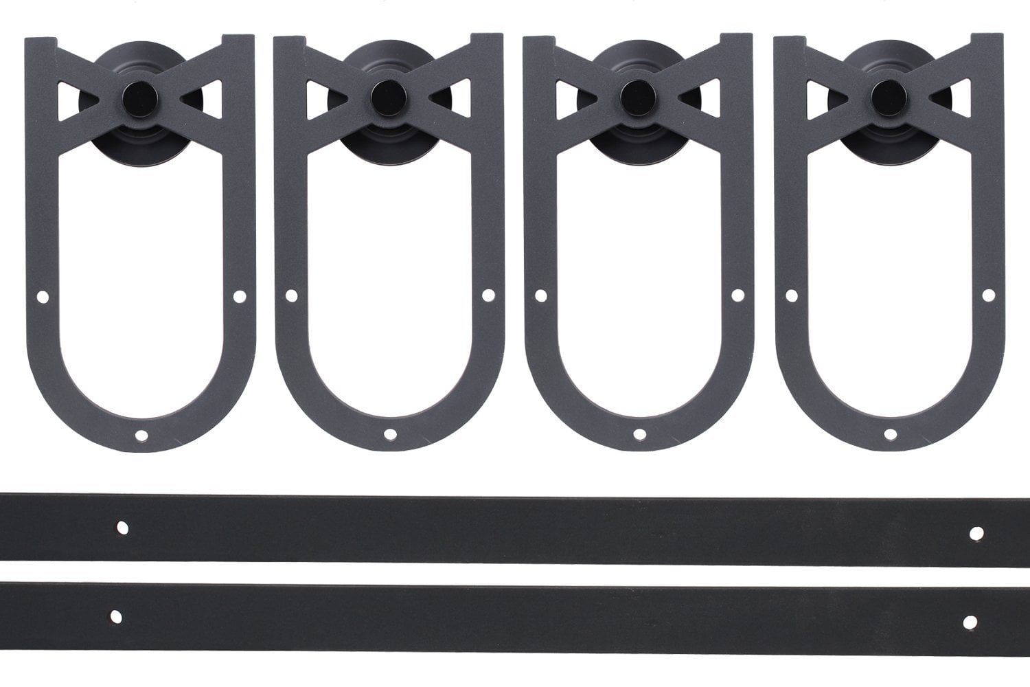 CALHOME American Horseshoe Dark Double Sliding Barn Door Hardware