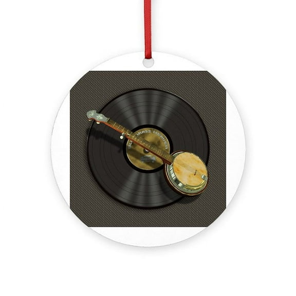 CafePress - Banjo Music - Round Wood Ornament 4"