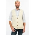 thumbnail image 5 of SAOL Men's 100% Merino Wool Sweater Vest Aran Irish V-Neck Cable Knit Sleeveless Cardigan with Buttons and Pockets, 5 of 7