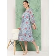 thumbnail image 2 of Janasya Women's Sky Blue Georgette Digital Printed A Line Dress, 2 of 6