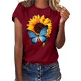 thumbnail image 2 of CHOK Blouse à Manches Courtes pour Femmes, T-Shirt à Manches Courtes Imprimé, Haut Décontracté de Plage, 2 of 4