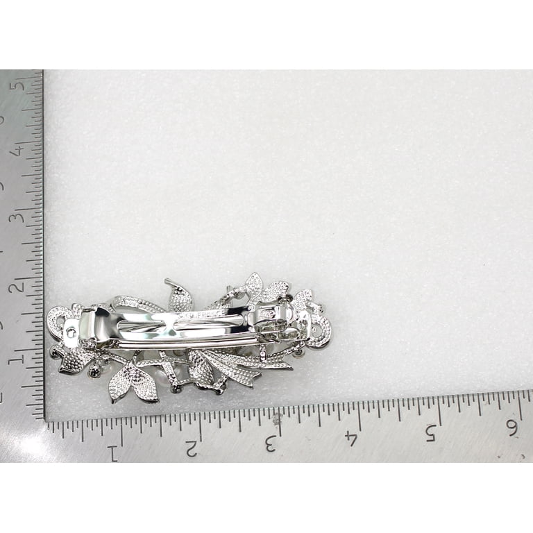 PORTRAY × BIOTOP Clear Barrette Faship Clear Rhinestone Shell Pearl Floral Hair Barrette Clip 3.75