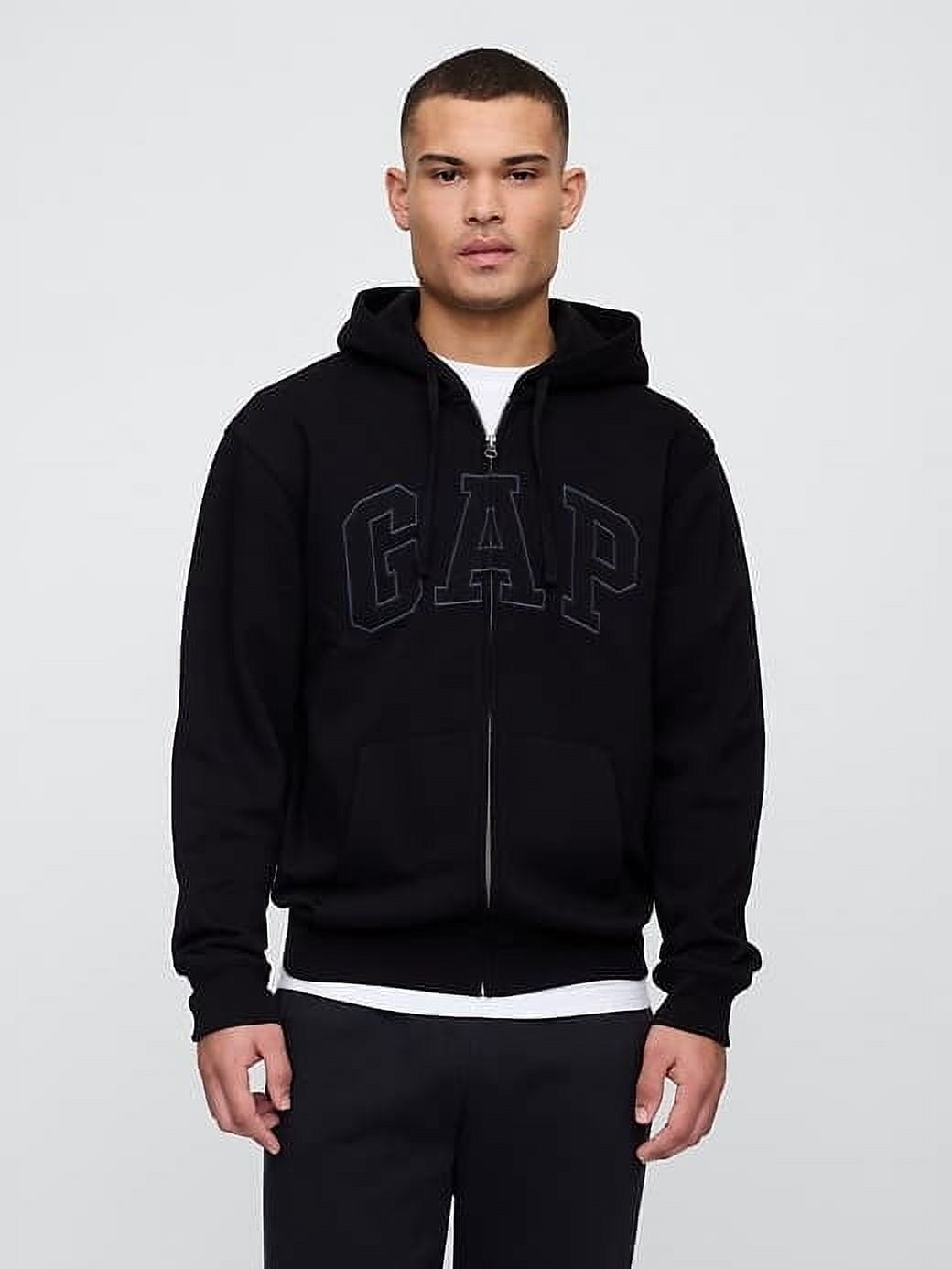 GAP Mens Fleece Arch Logo Full Zip Hoodie (XL, Blue) - Walmart.com