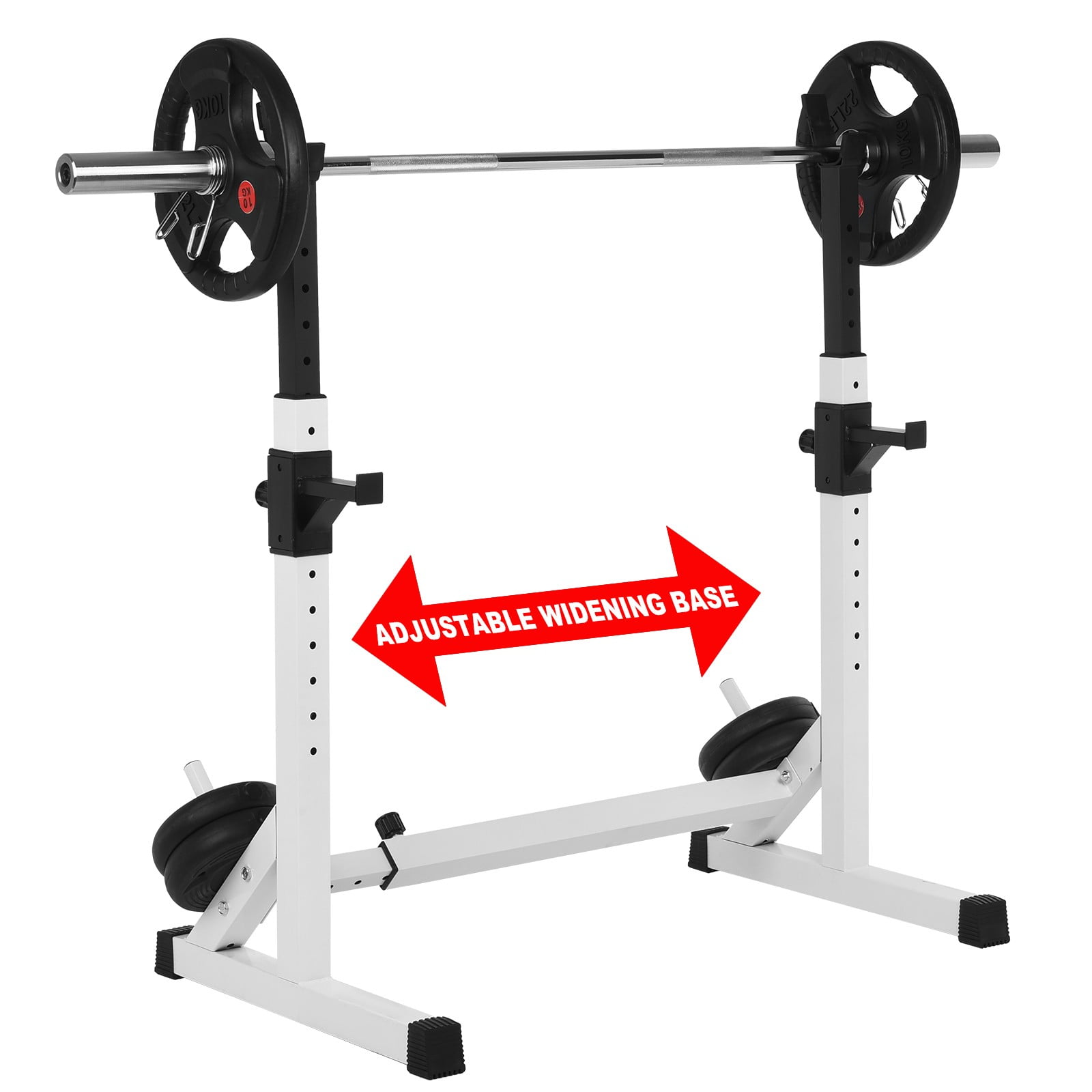 550LBS Barbell Rack Max Load Adjustable Squat Stand Dipping Station Weight Bench 