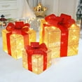 thumbnail image 6 of Tyidzon 3Pcs Christmas Lighted Gift Boxes, Christmas Decorations Presents Boxes with Ribbon Bows Christmas Decorations for Xmas Tree, Yard, Home, Indoor Outdoor Holiday Decor, 6 of 7